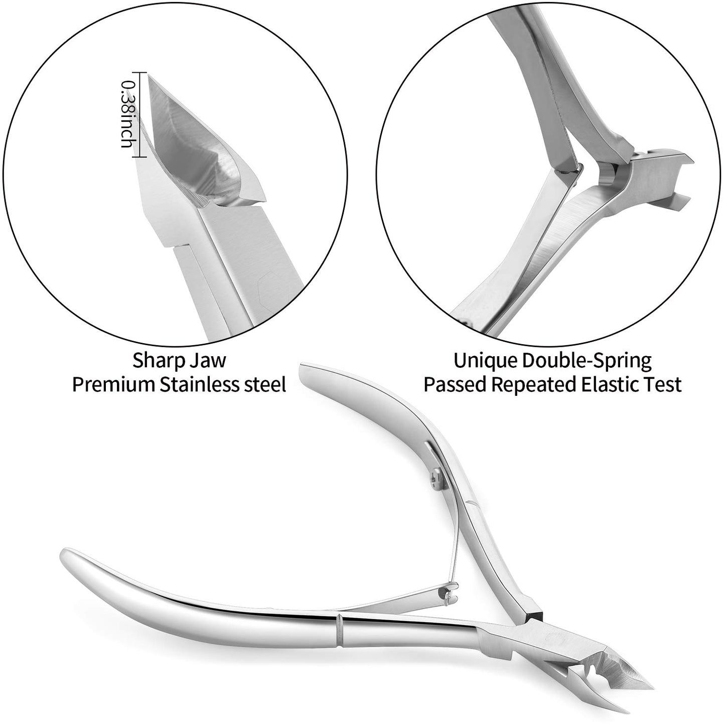 MFW Cuticle Remover Cuticle Nippers Professional Stainless Steel Cuticle Pusher and Cutter Clippers Durable Pedicure Manicure Tools for Fingernails and Toenails